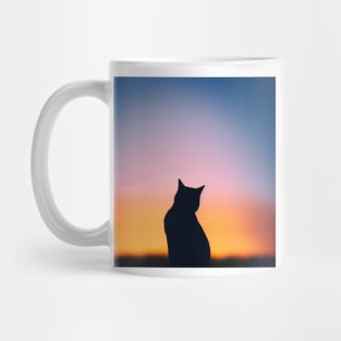 Black Cat Silhouette Mug